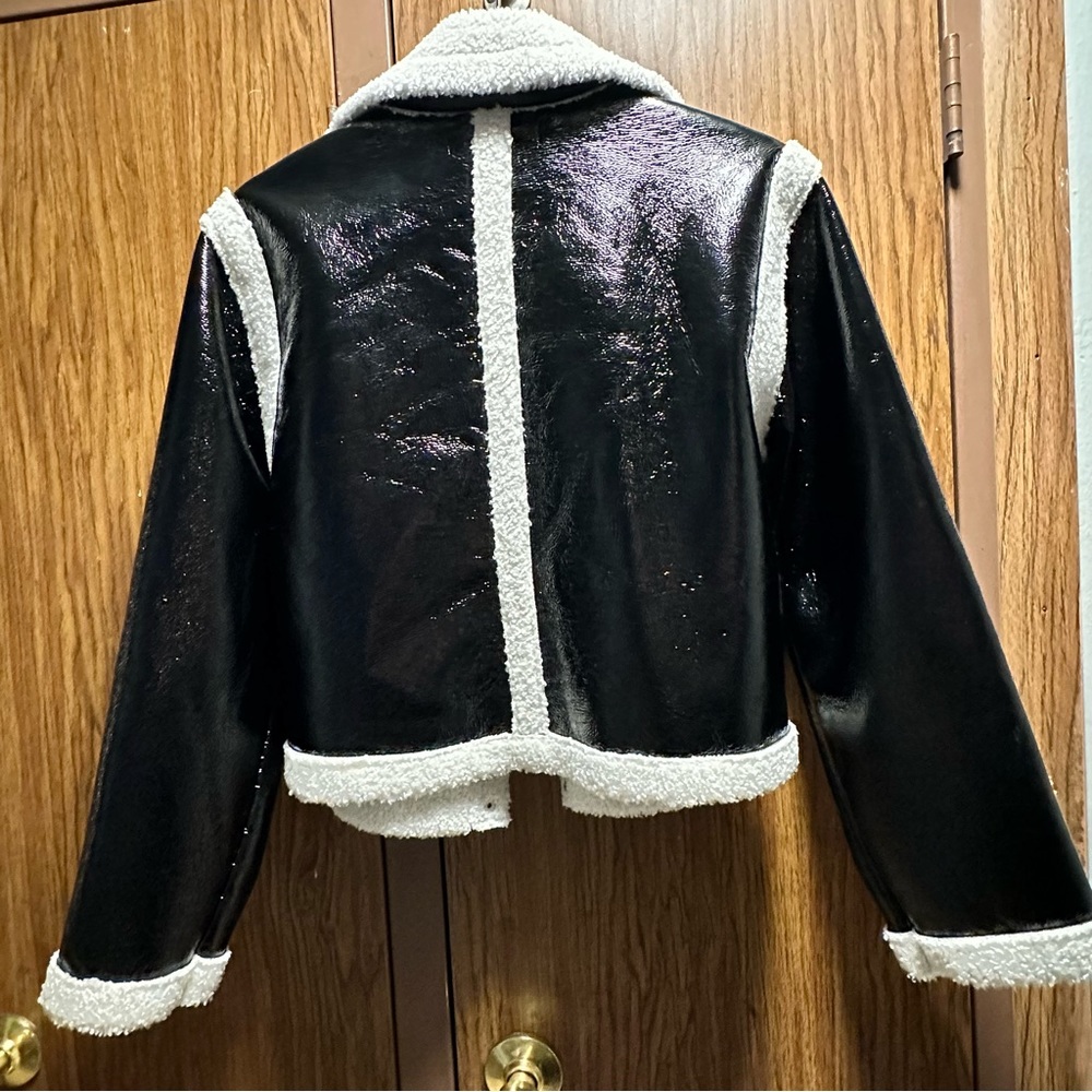 Faux Shearling-Trim Button-Front Jacket - Picture 3 of 3
